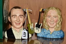 A PAIR OF ROYAL DOULTON LIMITED EDITION CHARACTER JUGS FROM STATUS QUO, Francis Rossi D6961 and Rick