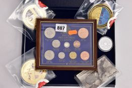 A CASED WINDSOR MINT VE-DAY CELEBRATIONS VICTORY IN EUROPE DAY THREE COIN SET, together with a pre