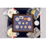 A CASED WINDSOR MINT VE-DAY CELEBRATIONS VICTORY IN EUROPE DAY THREE COIN SET, together with a pre