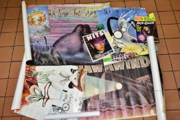 POSTERS / POP & ROCK MEMORABILIA, music posters comprise two Hawkwind posters, Road Hawks and Silver