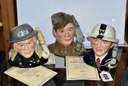 THREE ROYAL DOULTON LIMITED EDITION CHARACTER JUGS FROM HEROES OF THE BLITZ SERIES, comprising A.R.P