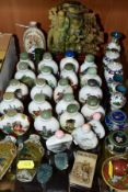 A COLLECTION OF ORIENTAL SNUFF BOTTLES, MINIATURE CLOISONNE ITEMS, ETC, majority are modern to