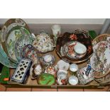 A BOX OF ASSORTED 20TH CENTURY CHNESE AND JAPANESE PORCELAIN, including plates, tea and coffee