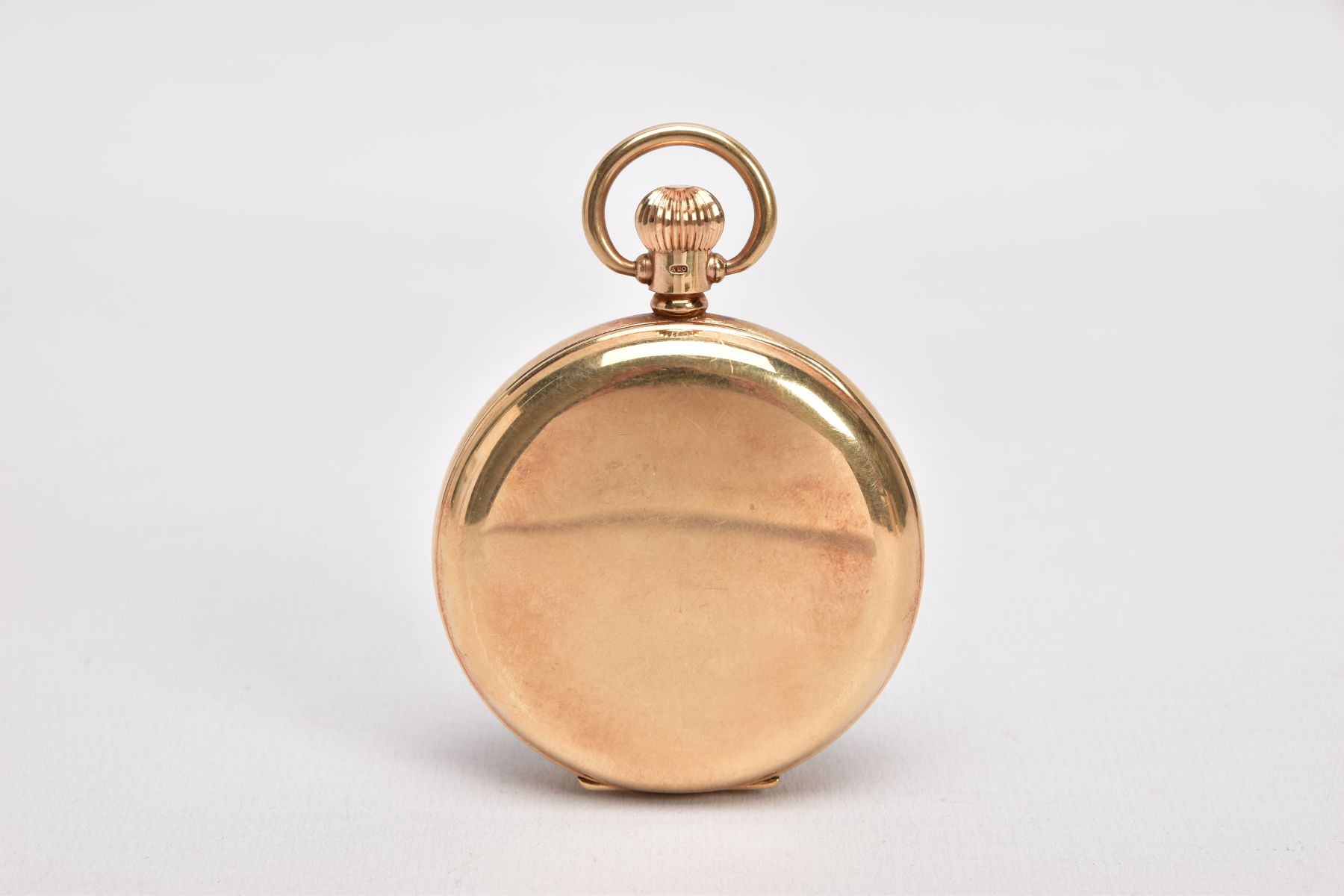 A 9CT GOLD 'BUREN' OPEN FACE POCKET WATCH, round gold dial signed 'Buren, Grand Prix', Roman - Image 3 of 7