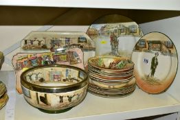 SEVENTEEN PIECES OF ROYAL DOULTON CHARLES DICKENS SERIES WARE featuring characters from Oliver