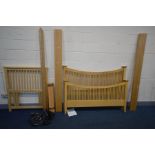 A WILLIS AND GAMBIER, ESPRIT COLLECTION LIGHT OAK 5FT BEDSTEAD, with side rails and slats (