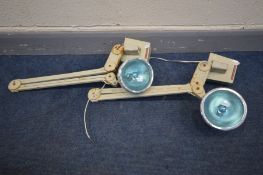 A PAIR OF INDUSTRIAL WALL LIGHTS