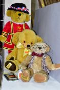 THREE MERRYTHOUGHT TEDDY BEARS comprising 'Grandpa' limited edition bear 540/1000 with passport,