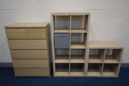 A MODERN IKEA MALM CHEST OF TWO SHORT OVER FOUR LONG DRAWERS, width 81cm x depth 49cm x height