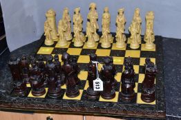 A MODERN CHESS SET WITH NAPOLEONIC FIGURE PIECES, features Napoleon, Josephine, soldiers etc, in