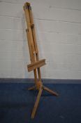 A FOLDING BEECH ARTISTS EASEL