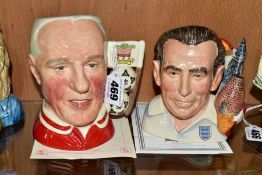 TWO ROYAL DOULTON LIMITED EDITION FOOTBALL THEMED CHARACTER JUGS, comprising Liverpool Centenary Jug