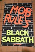 BLACK SABBATH, MOB RULES POSTER, approximate 40'' x 60'', pinholes to top and bottom, slight