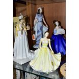 FOUR FIGURINES, comprising Coalport limited edition Queen of Sheba No. 849/9500, height 25cm, on a