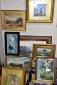 PAINTINGS, PRINTS AND FRAMES etc, to include a river landscape signed F. Kiss dated (19) 74, oil