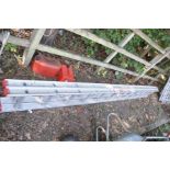 A BRITISH LADDER MANUFATURERS ASSOCIATION set of double extension ladders, 3.5m closed 6.29