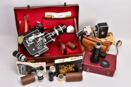 A CASED PAILLARD BOLEX H16 REFLEX 16MM CAMERA, serial no 234861, rubber eye cup has deteriorated,