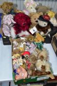 TWO BOXES OF TEDDY BEARS, to include more than thirty bears by various makers, including Dean's,