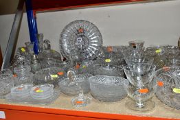 A QUANTITY OF CUT GLASS AND CRYSTAL, to include approximately forty six pieces, a boxed Kinver