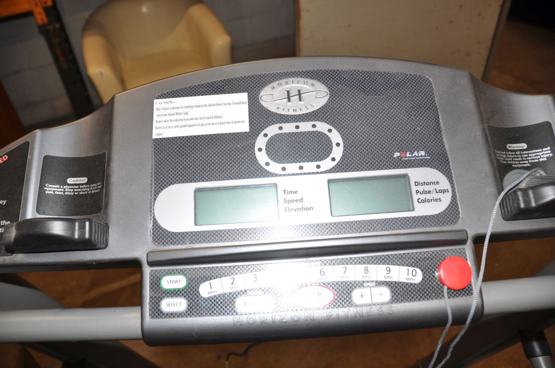 A HORIZON FITNESS OMEGA 2 CS TREADMILL with short power cable and Deadmans switch ( PAT pass and - Image 2 of 4