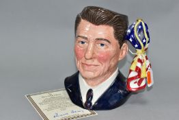 A LARGE ROYAL DOULTON LIMITED EDITION CHARACTER, President Ronald Reagan D6718, President's