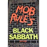 BLACK SABBATH, MOB RULES POSTER, approximate 40'' x 60'', pinholes to top and bottom, slight