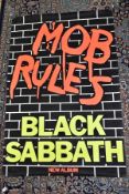 BLACK SABBATH, MOB RULES POSTER, approximate 40'' x 60'', pinholes to top and bottom, slight