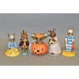 FIVE ROYAL DOULTON BUNNYKINS FIGURES, comprising Billie & Buntie Bunnykins 'Sleigh Ride' DB4, '