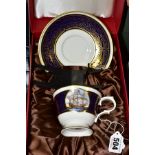 A BOXED SPODE COMMEMORATIVE CUP AND SAUCER FROM THE ARMADA SERIES, 'Ark Royal' (Condition:- good,