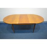 A G PLAN FRESCO, VB WILKINS EXTENDING DINING TABLE, open length 208cm x closed length 163cm x