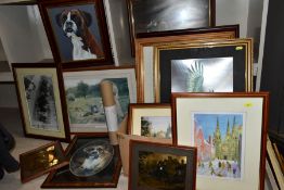 PAINTINGS AND PRINTS ETC, to include a portrait of Princess Diana, signed J. Stanton, oil on canvas,