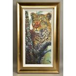 ROLF HARRIS (AUSTRALIAN 1930) 'ALERT FOR PREY' a signed limited edition print of a leopard 129/