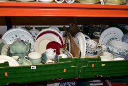 FIVE BOXES AND LOOSE CERAMICS, GLASS AND KITCHENWARES, to include set of six Morphy Richards