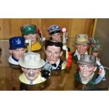 SEVEN ROYAL DOULTON CHARACTER JUGS FROM CHARACTERS OF LIFE SERIES, comprising Angler D6866, The