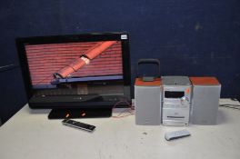 A SONY KDL26 S4000 26in TV with remote and a Sony CMT-NEZ7-DAB Hi Fi with remote (2) (both PAT