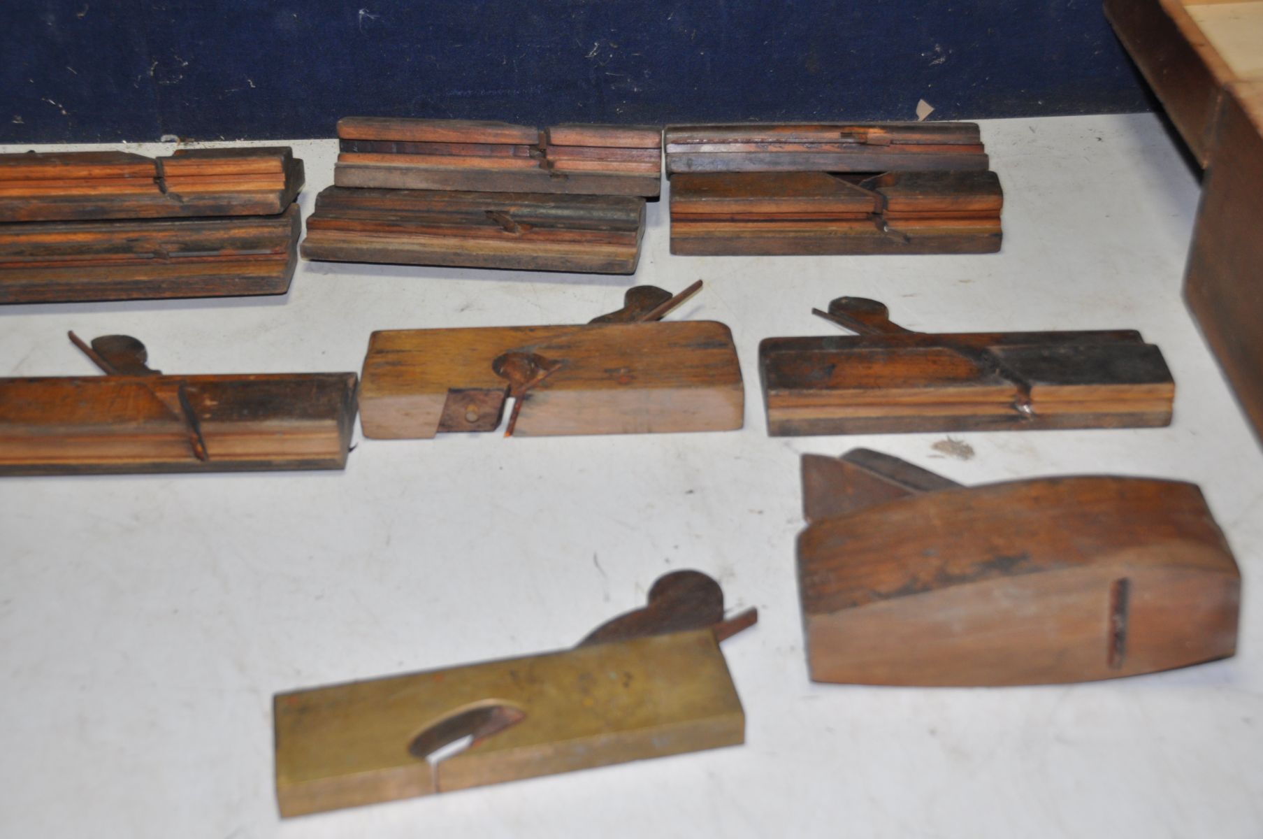 A COLLECTION OF EIGHT VINTAGE WOODEN MOULDING PLANES, makers include four Varvill and Sons, two by - Image 3 of 3