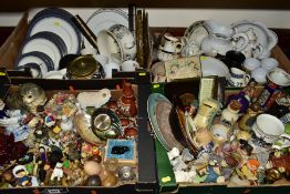 FOUR BOXES OF CERAMICS AND GLASSWARES to include approximately twenty pieces of Royal Doulton '