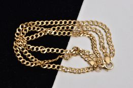 A 9CT GOLD CURB LINK CHAIN, fitted with a lobster claw clasp, hallmarked 9ct gold London, length