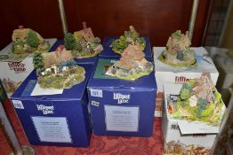 SEVEN BOXED LILLIPUT LANE ANNIVERSARY SCULPTURES, all with deeds and some leaflets, comprising