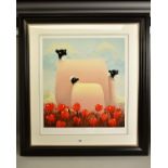 MACKENZIE THORPE (BRITISH 1956) 'FAMILY', a signed limited edition print of sheep 21/95, no
