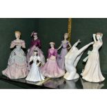 SEVEN COALPORT FIGURES, comprising Stretching The Limbs (Sporting Elements), three Age of Elegance