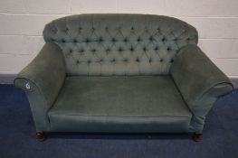 A 19TH CENTURY UPHOLSTERED DROP END SOFA