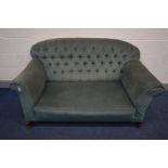 A 19TH CENTURY UPHOLSTERED DROP END SOFA