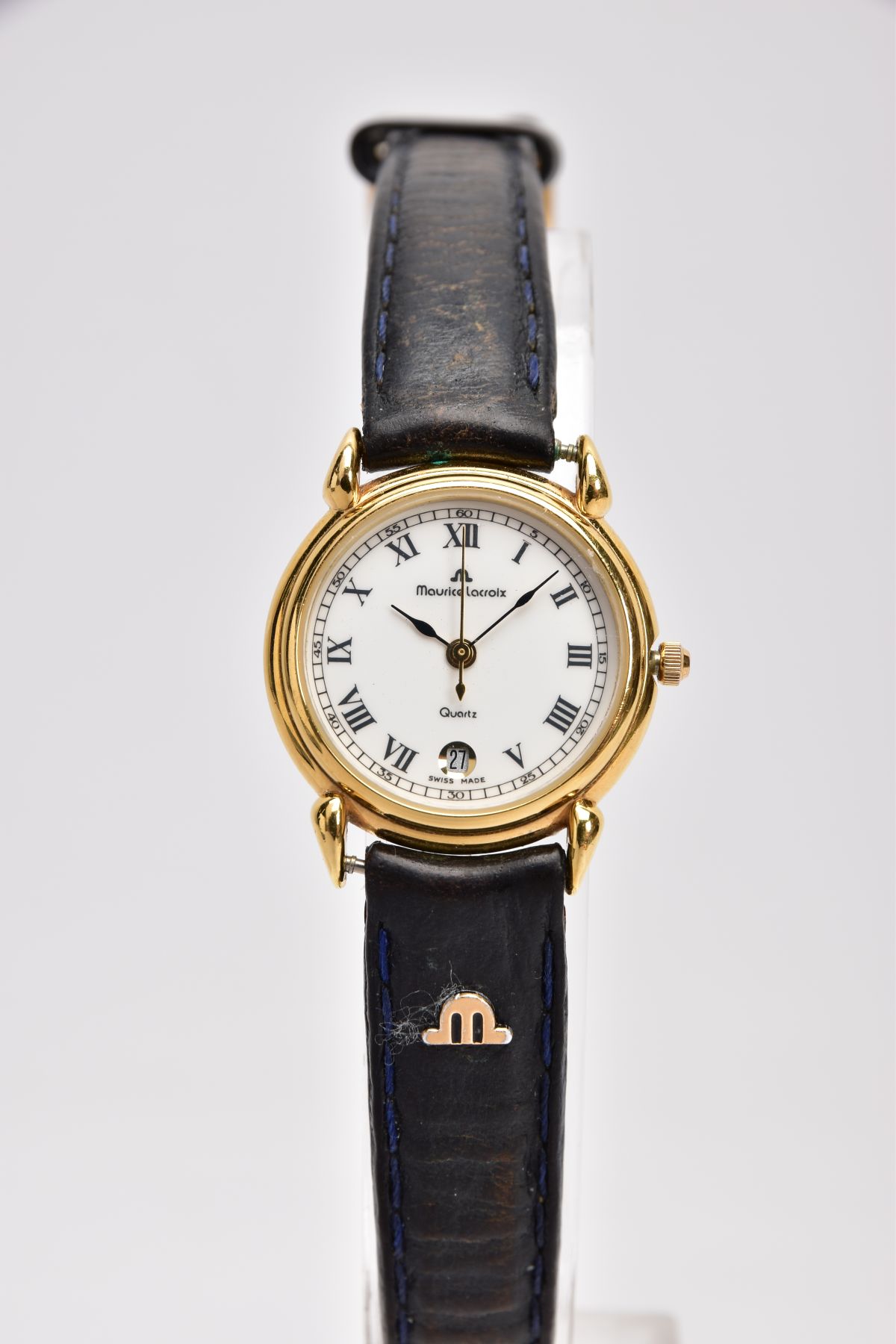 A LADIES 'MAURICE LACROIX' QUARTZ WRISTWATCH, round cream dial signed 'Maurice Lacroix, quartz',