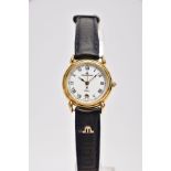 A LADIES 'MAURICE LACROIX' QUARTZ WRISTWATCH, round cream dial signed 'Maurice Lacroix, quartz',