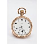 A 'LIMIT' OPEN FACE POCKET WATCH, round white dial signed 'Limit', Arabic numerals, seconds