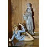 TWO LLADRO FIGURES OF LADIES, comprising 'Gymnast with Ring', no 5331, sculpted by Vincente