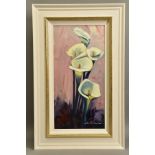 BRUNO TINUCCI (ITALY 1947) 'CALLE BIANCHI' a study of Calla Lilies, signed bottom right, oil on