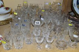 APPROXIMATELY FORTY FIVE PIECES OF 20TH CENTURY GLASSWARE including drinking glasses, bud vases,
