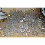 APPROXIMATELY FORTY FIVE PIECES OF 20TH CENTURY GLASSWARE including drinking glasses, bud vases,